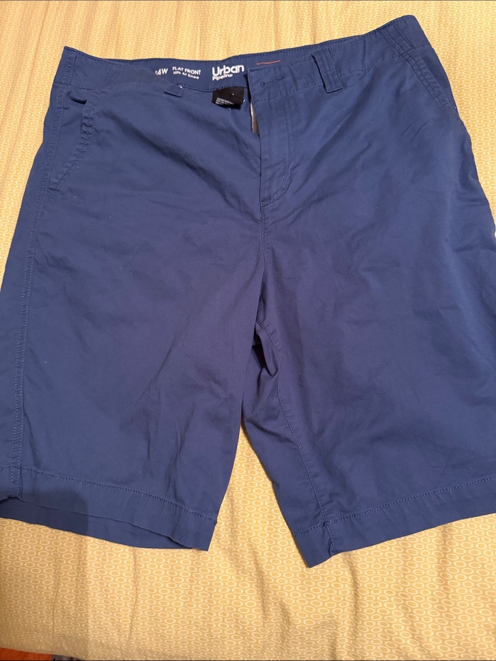 urban pipeline Navy Blue Flat-Front Men's Shorts